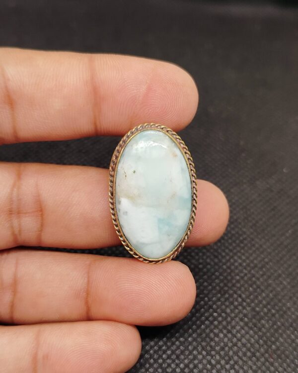 33mm Larimar with Brass Groove