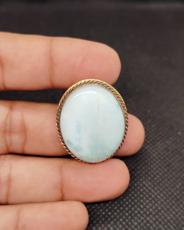 31mm Larimar with Brass Groove