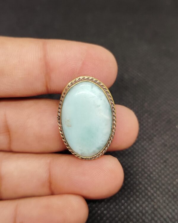 28mm Larimar with Brass Groove