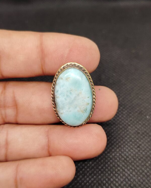28mm Larimar with Brass Groove