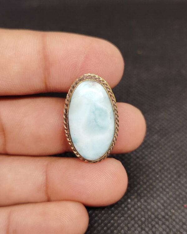 27mm Larimar with Brass Groove