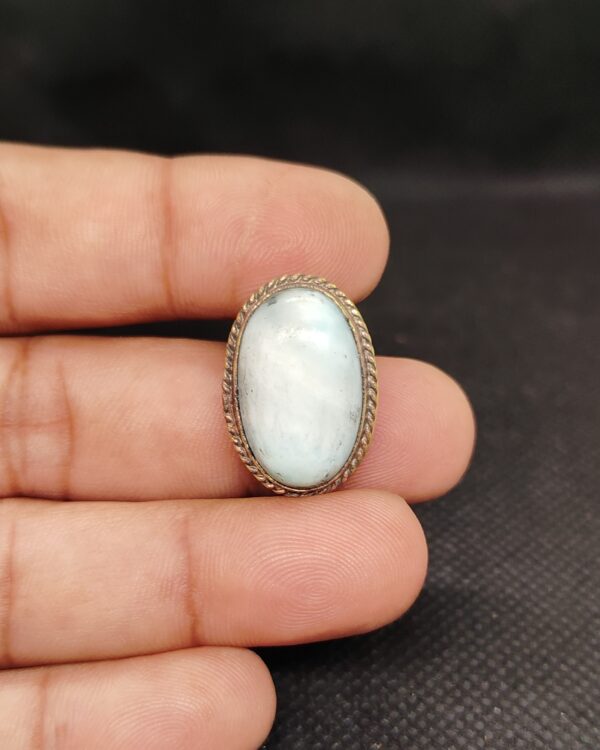 24mm Larimar with Brass Groove