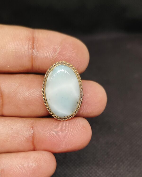 25mm Larimar with Brass Groove