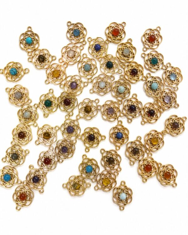 Circle of Life Brass Connector with Stone – Assorted