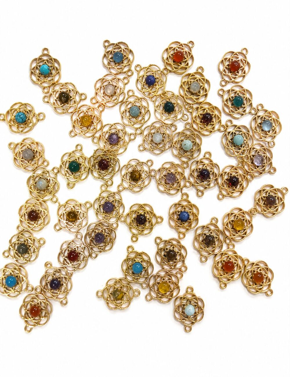 Circle of Life Brass Connector with Stone – Assorted