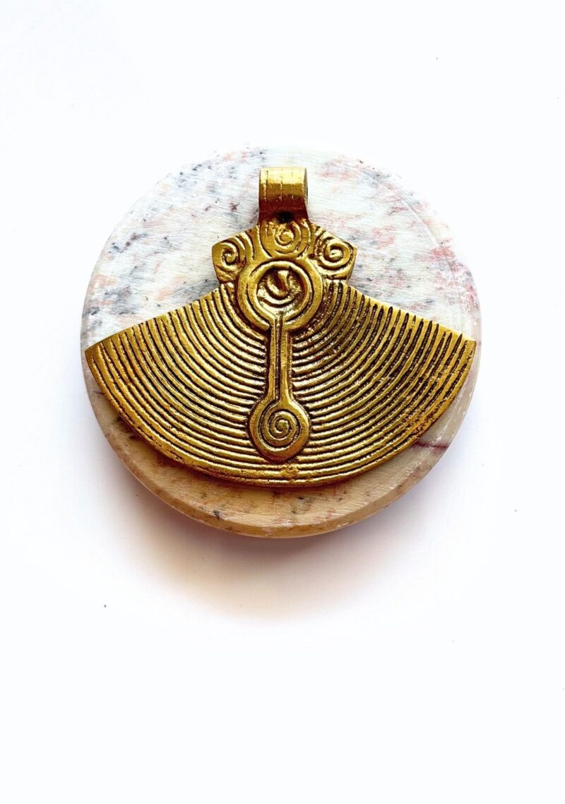 Big Ethnic Brass Pendant – Single Piece - Image 2