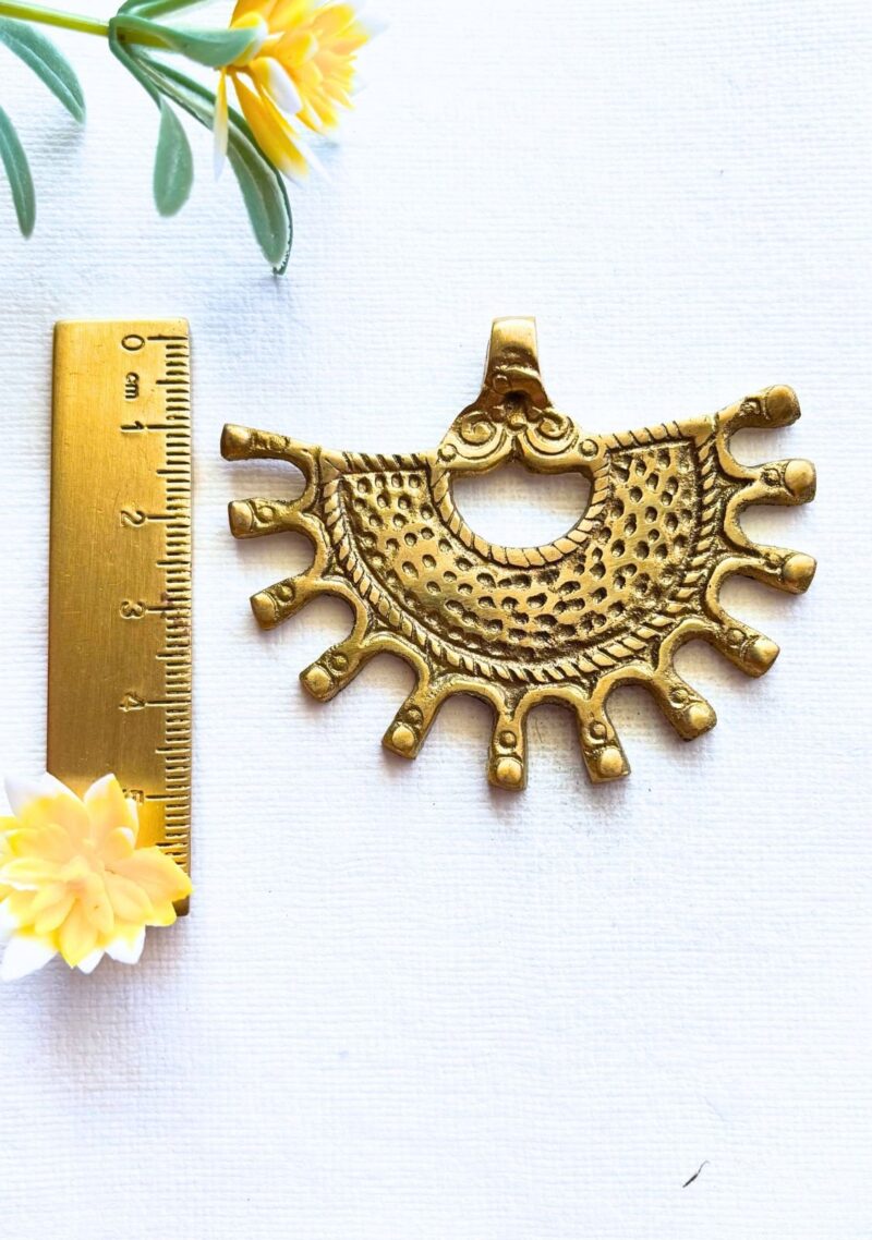 Big Ethnic Brass Charm Pendant