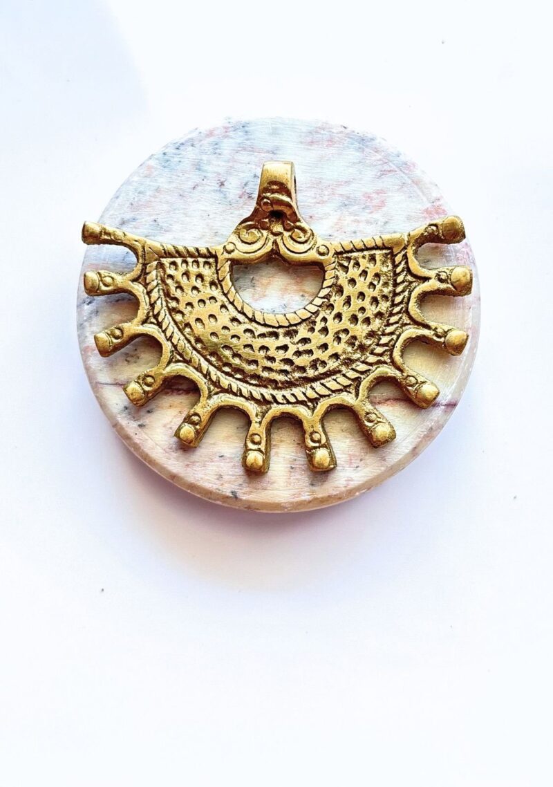 Big Ethnic Brass Charm Pendant - Image 4