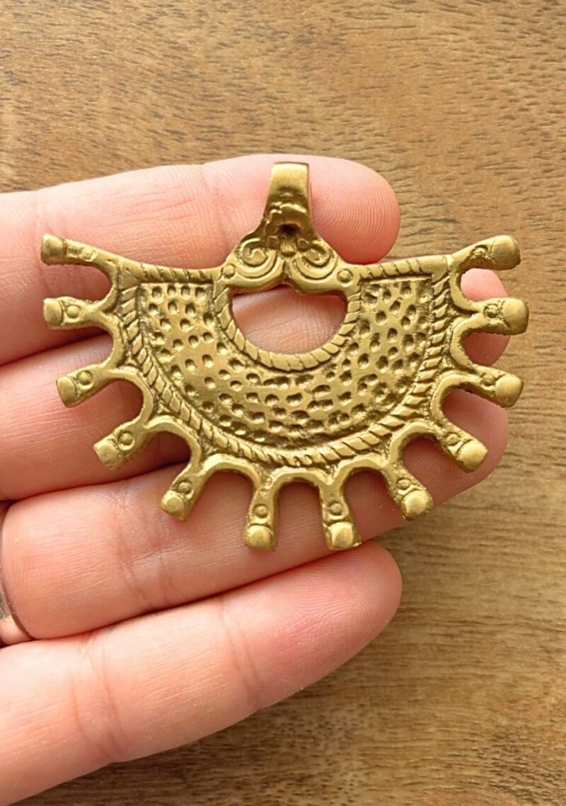 Big Ethnic Brass Charm Pendant - Image 5