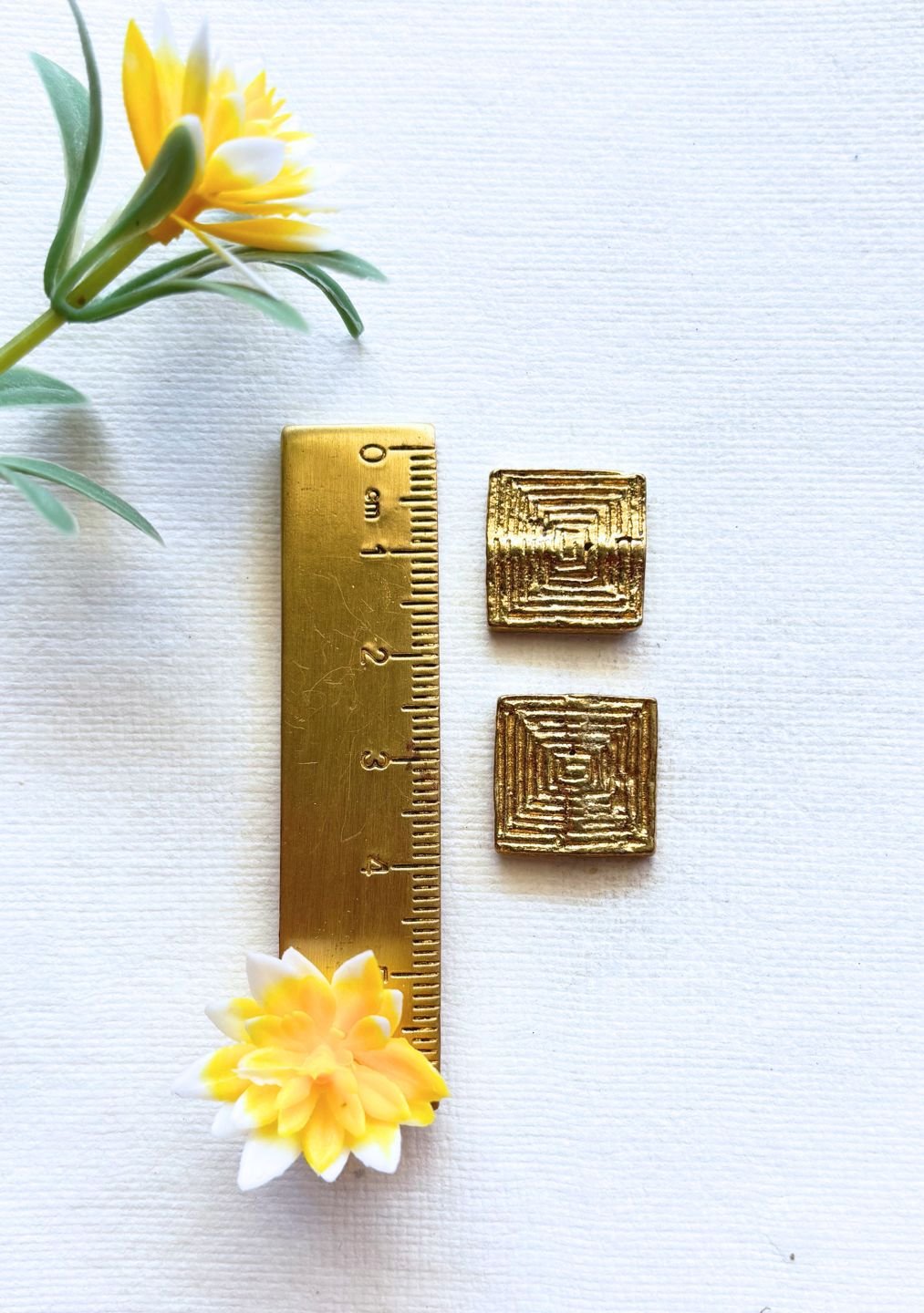 Square Brass Charms Beads – Pack of 3 Pieces - Image 4