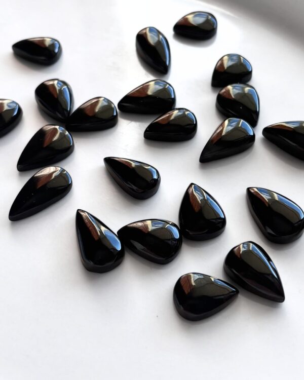 Natural Black Onyx Cabochon – Genuine Undyed Stone