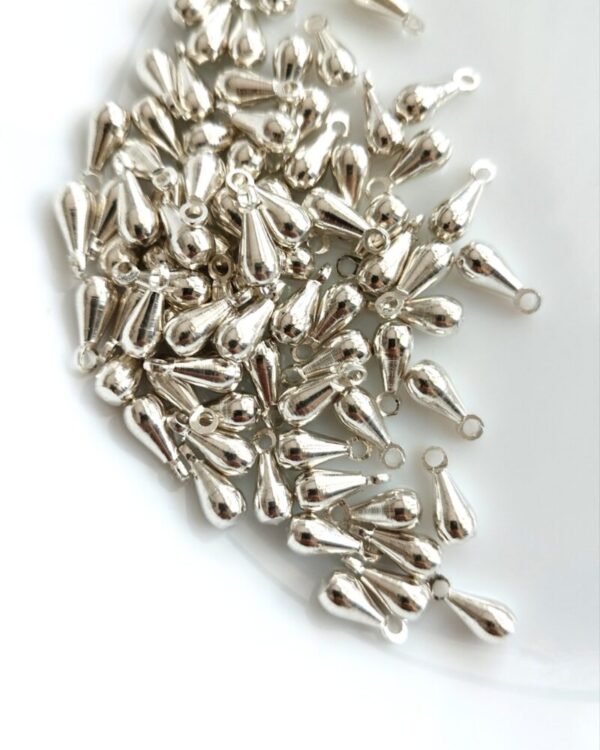Teardrop Silver Filled Brass Charms – Pack of 10 Pieces