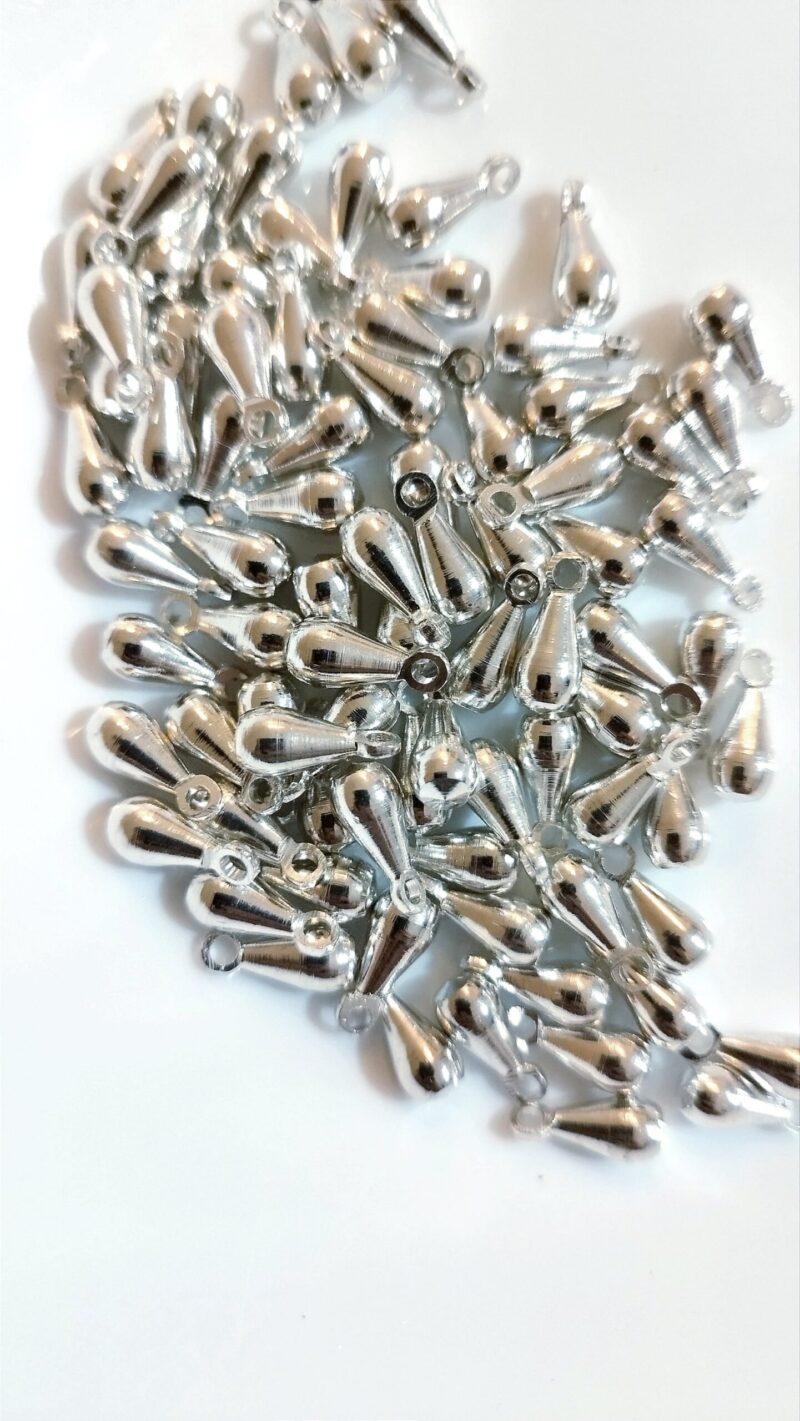 Teardrop Silver Filled Brass Charms – Pack of 10 Pieces - Image 3
