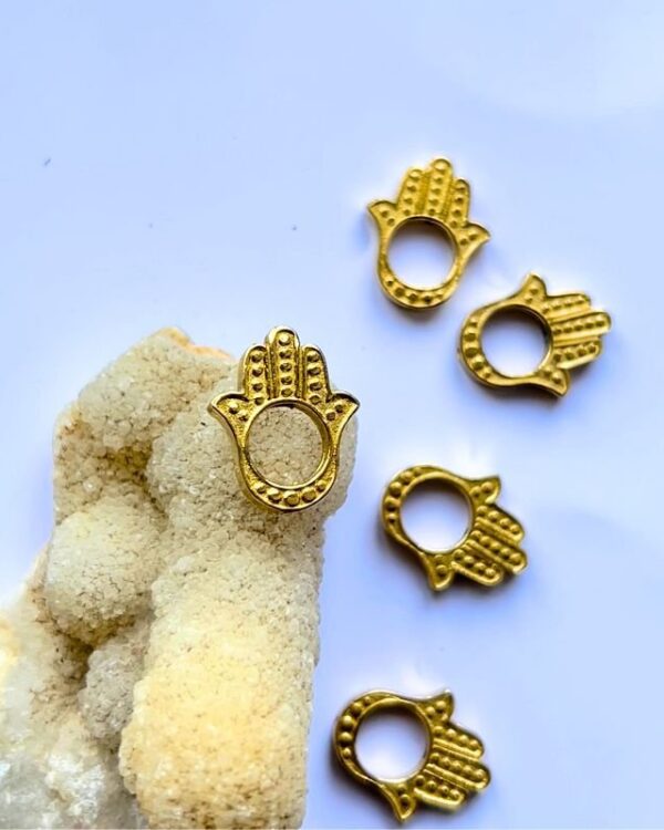 Hamsa Hand Brass Bead Connector