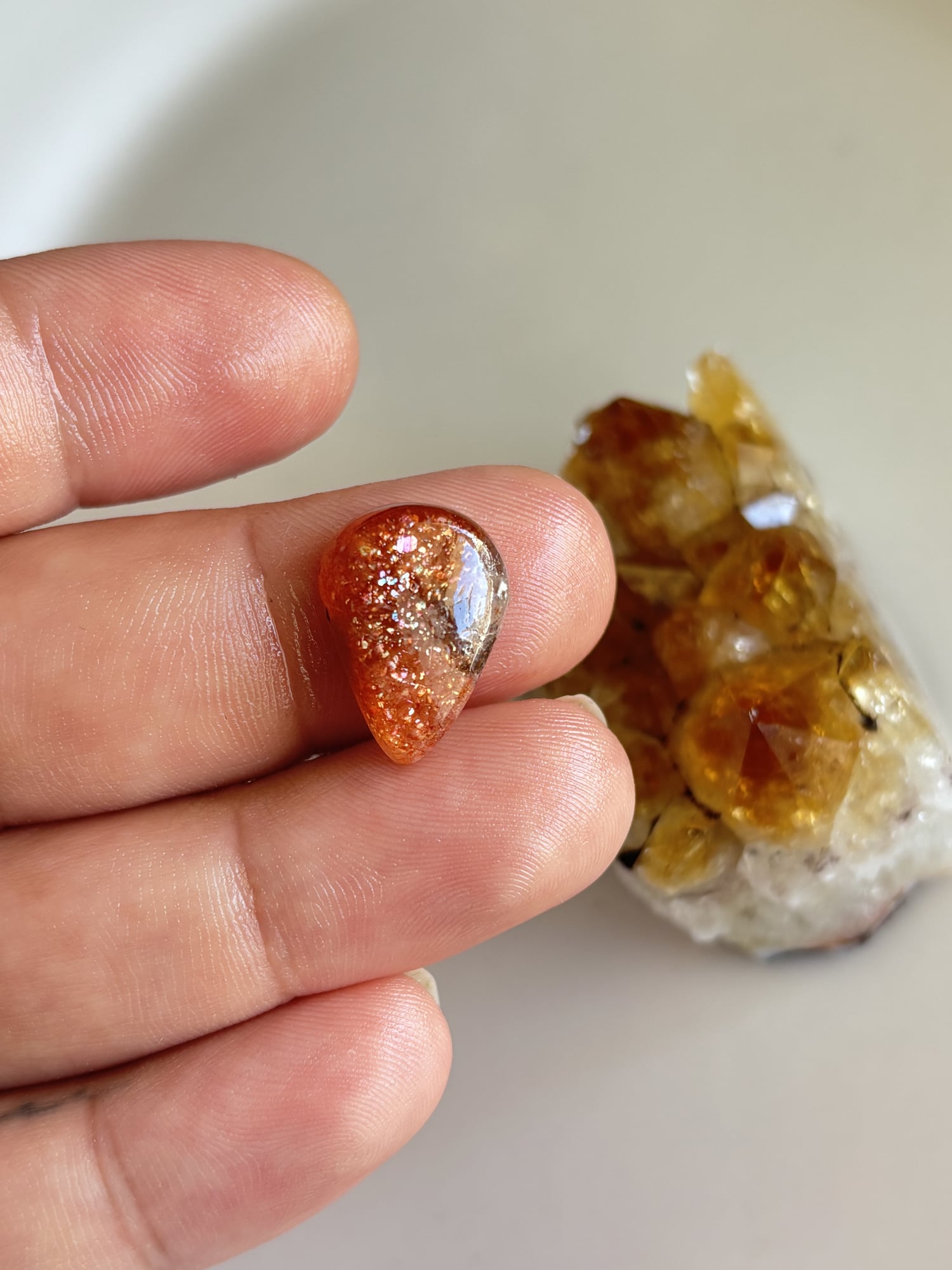 19mm Sunstone Cabochon for Handmade Pendants