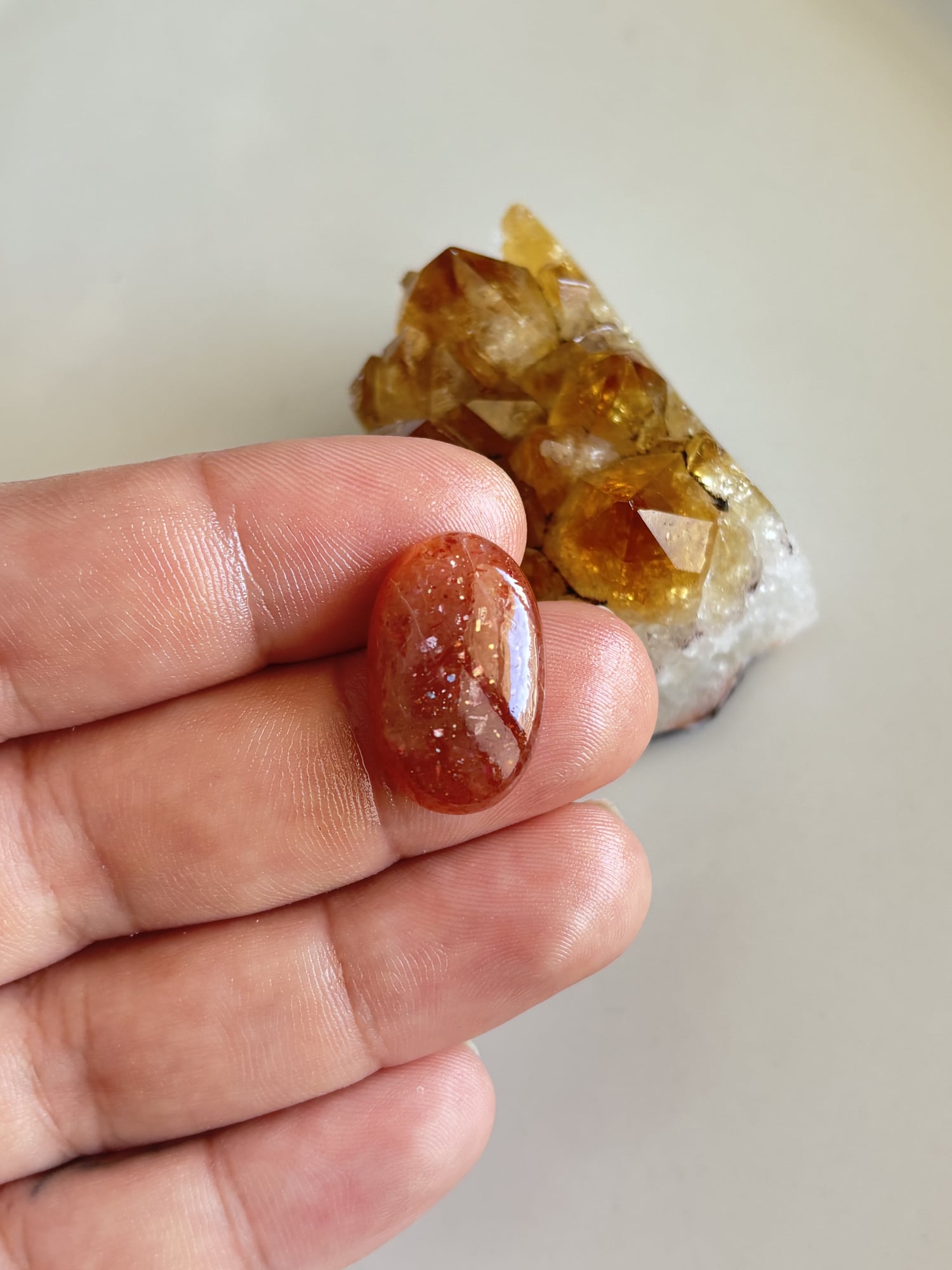 24mm Sunstone Cabochon for Macramé Jewelry - Image 2