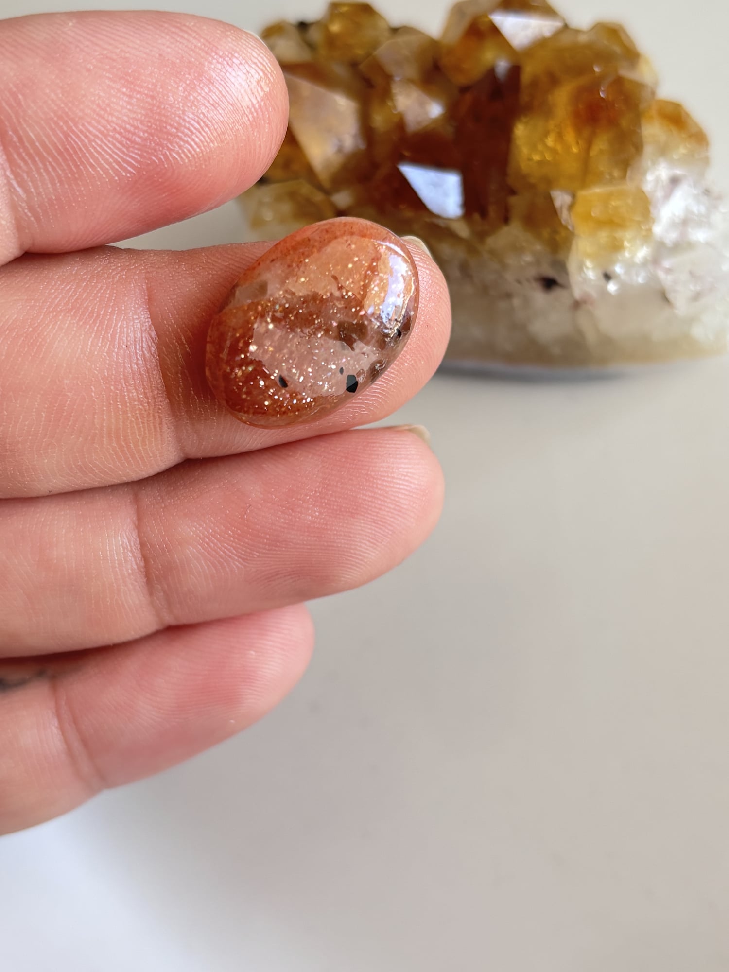 21mm Sunstone Cabochon for Wire Wrapping - Image 2
