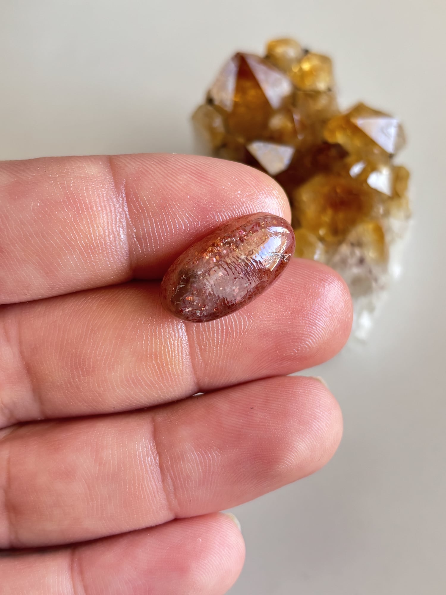 23mm Sunstone Cabochon for Macramé Jewelry - Image 2