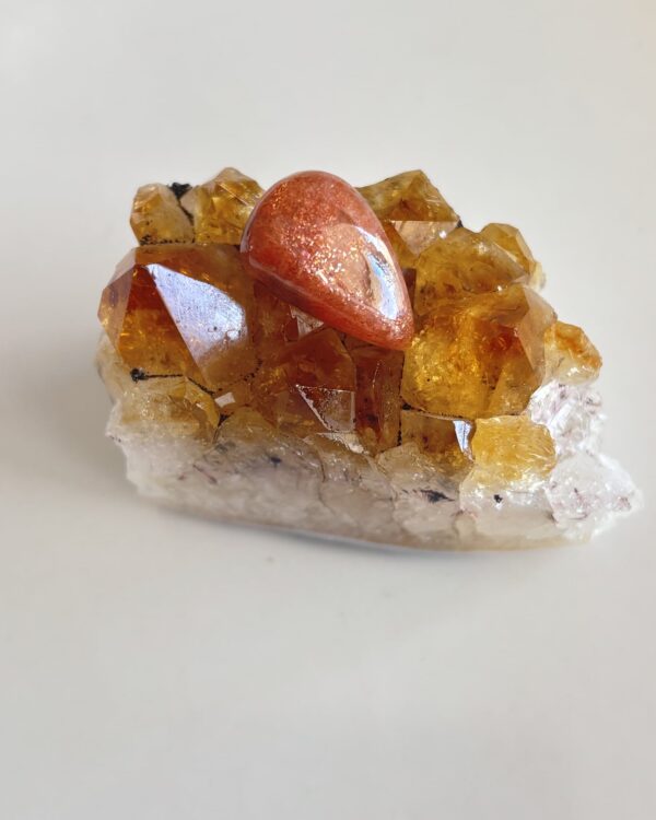 22mm Sunstone Cabochon for Wire Wrapping