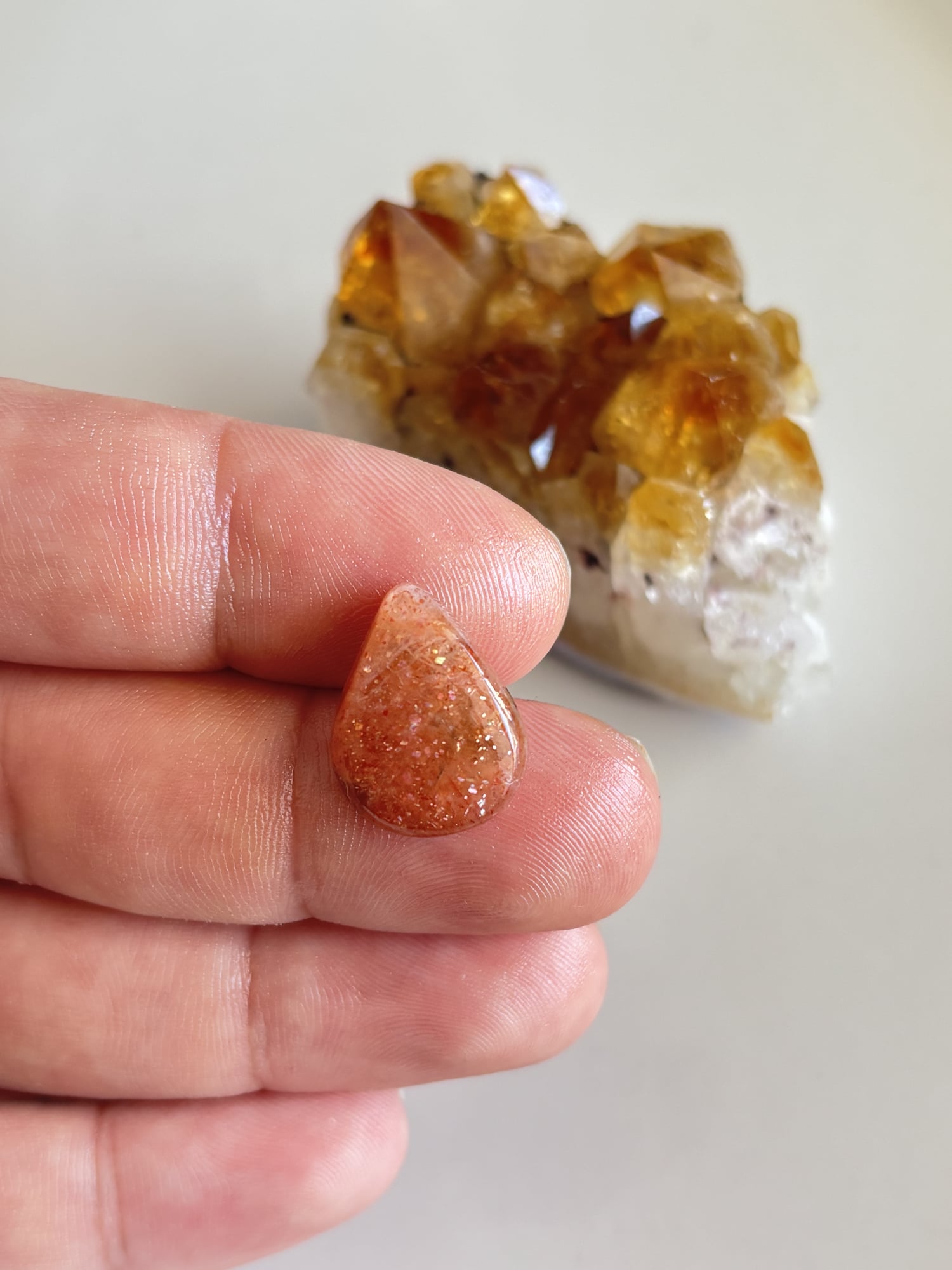 19mm Sunstone Cabochon for Macramé Jewelry - Image 2