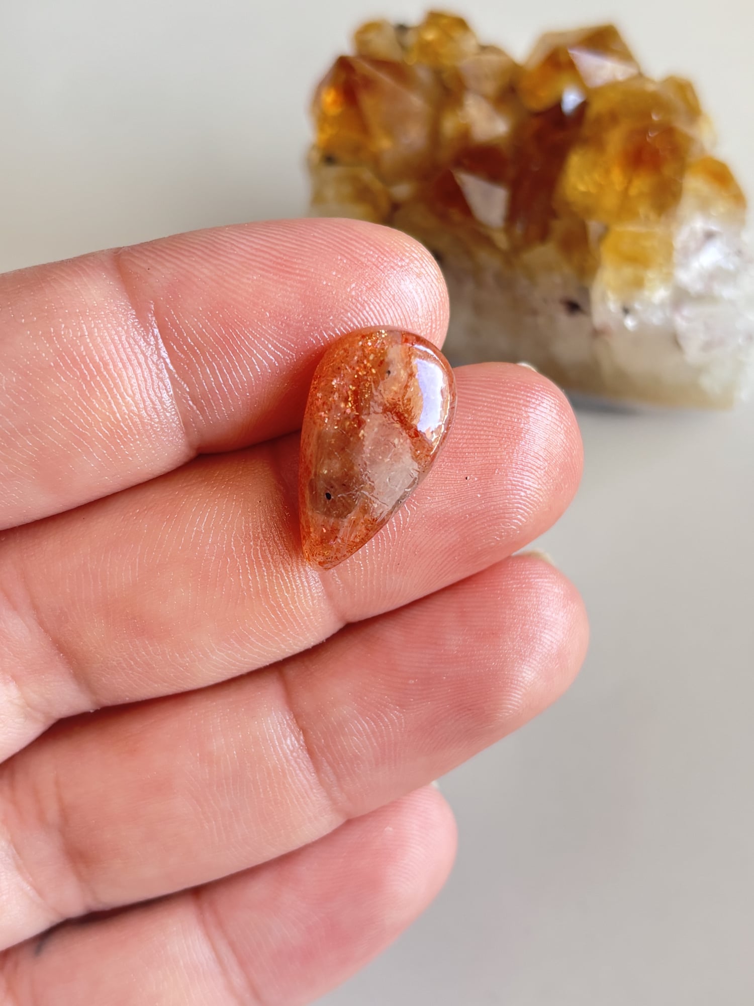 22mm Sunstone Cabochon for Wire Wrapping - Image 2