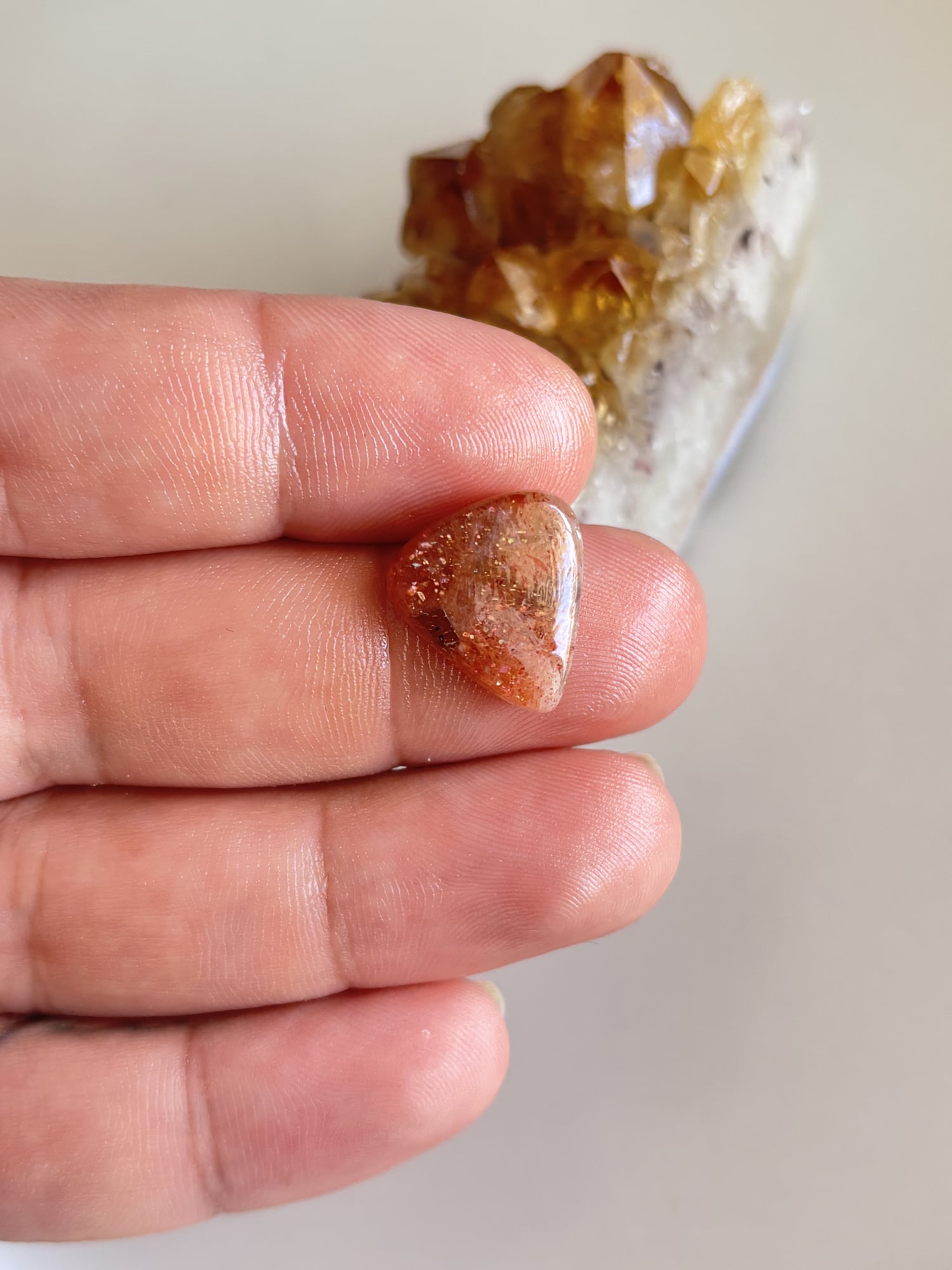 18mm Sunstone Cabochon for Wire Wrapping - Image 2