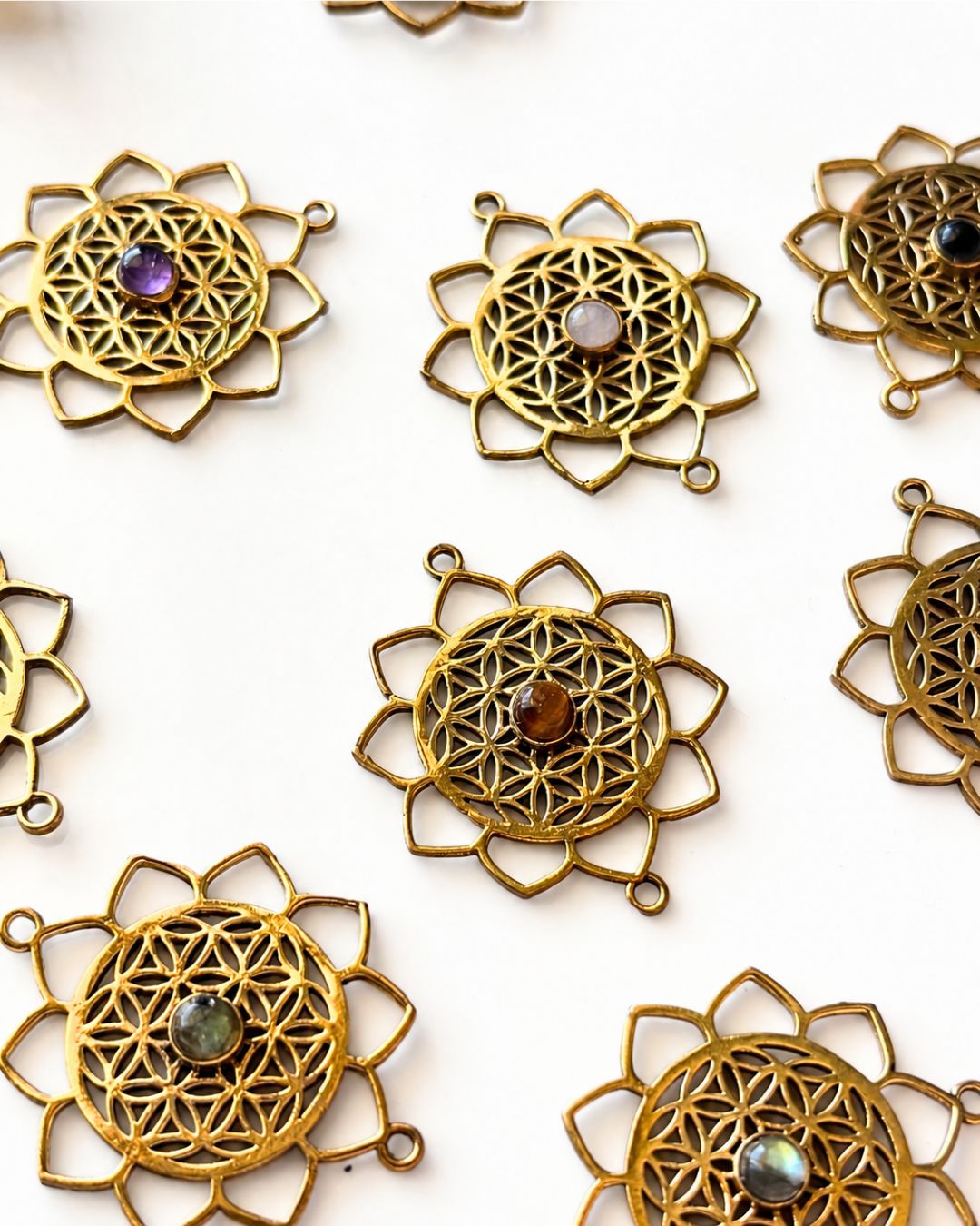 Large Mandala Brass Connector
