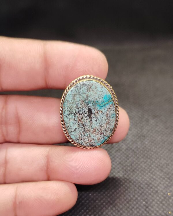 29mm Tibetan Turquoise Grooved Stone