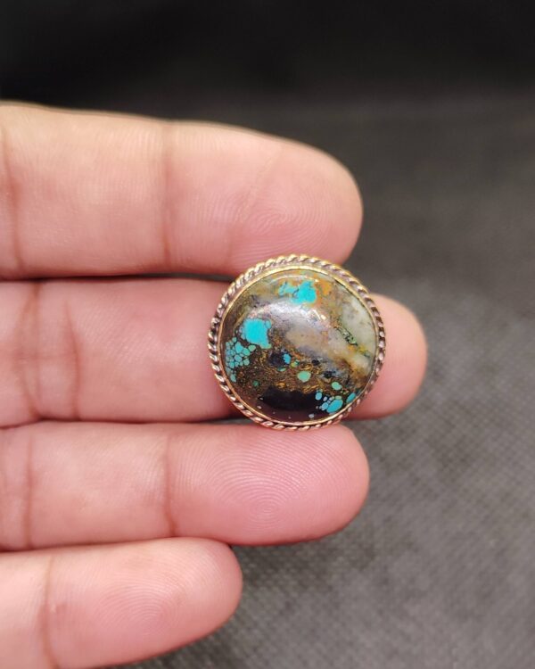 22mm Tibetan Turquoise Grooved Stone
