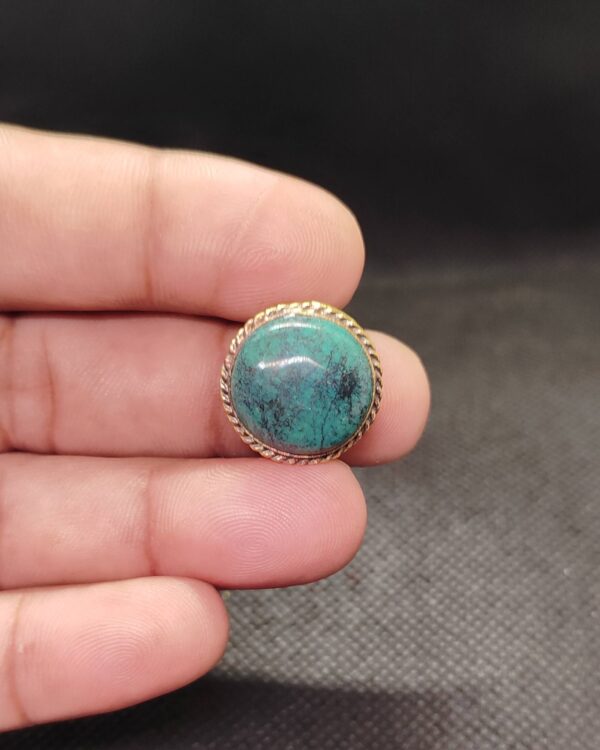 18mm Tibetan Turquoise Grooved Stone