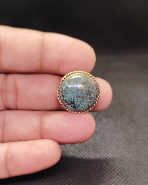 19mm Tibetan Turquoise Grooved Stone