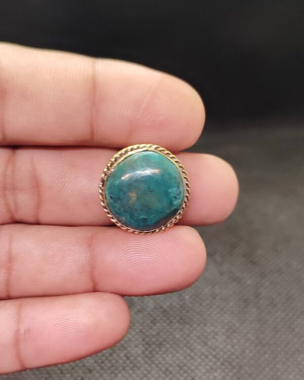 19mm Tibetan Turquoise Grooved Stone