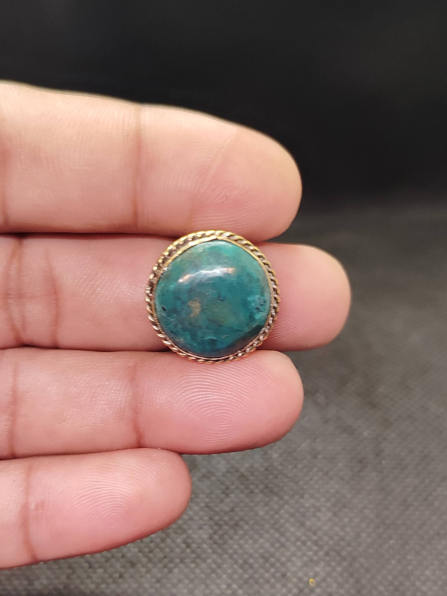 19mm Tibetan Turquoise Grooved Stone