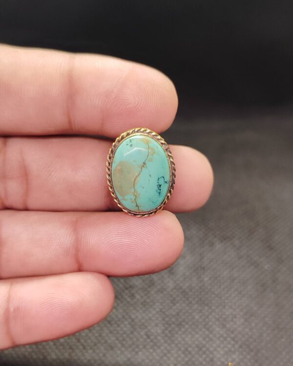 20mm Tibetan Turquoise Grooved Stone