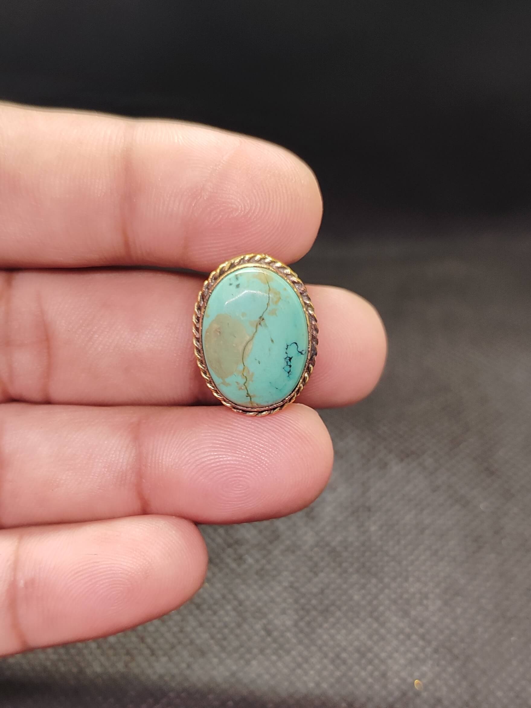 20mm Tibetan Turquoise Grooved Stone