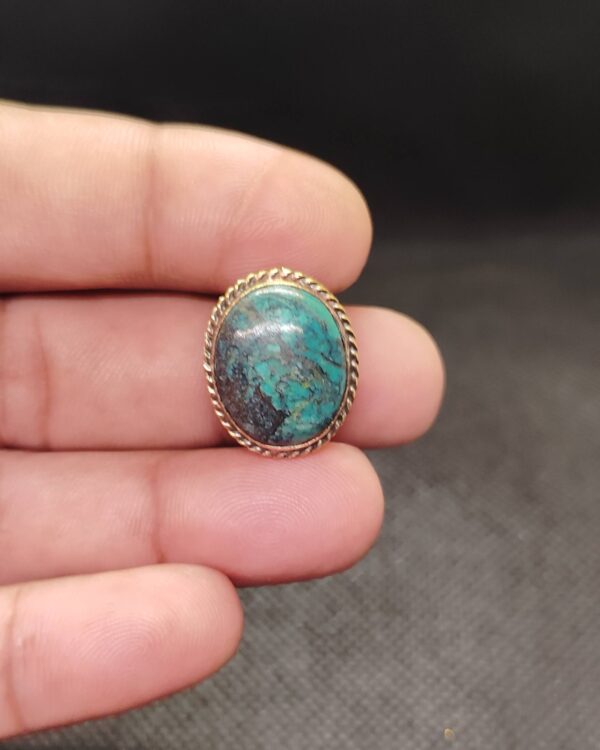 20mm Tibetan Turquoise Grooved Stone