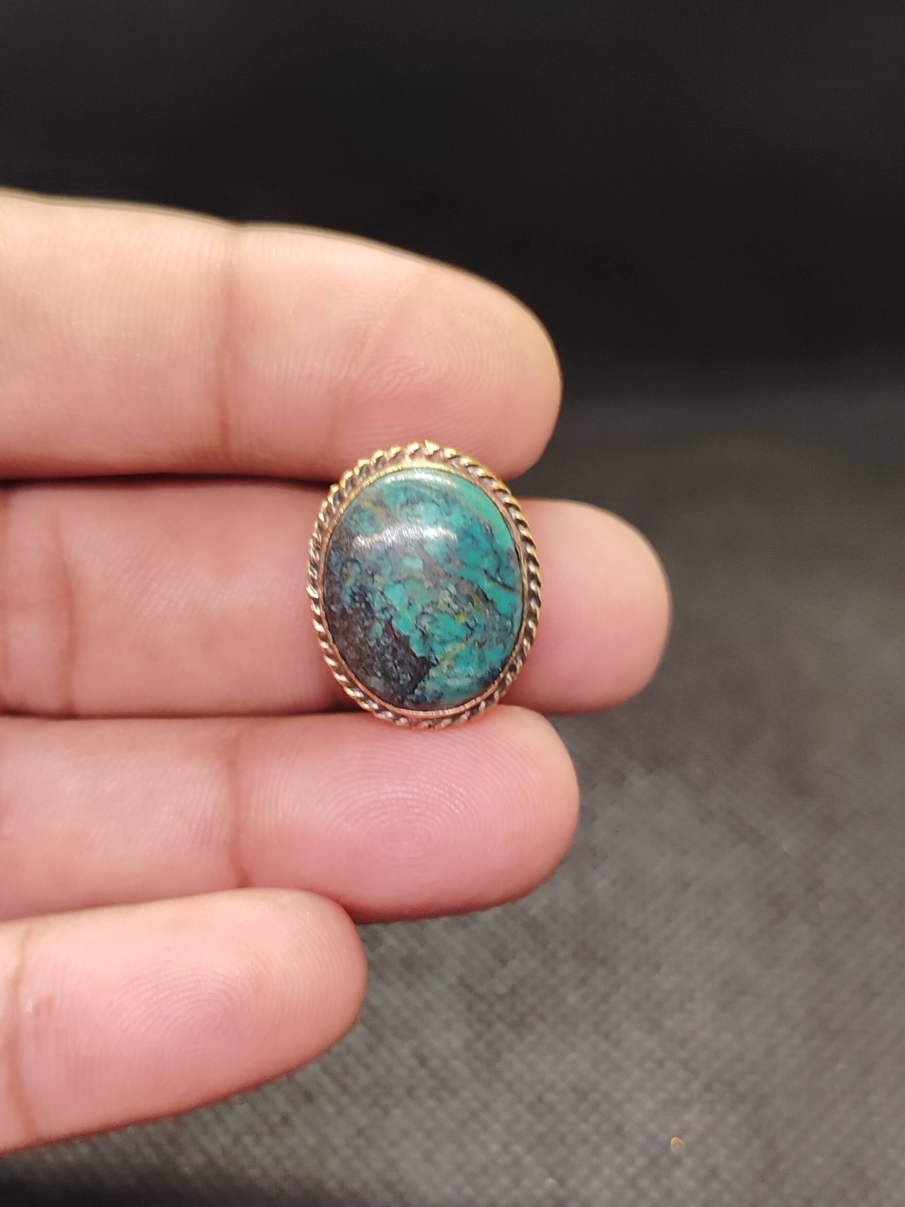 20mm Tibetan Turquoise Grooved Stone