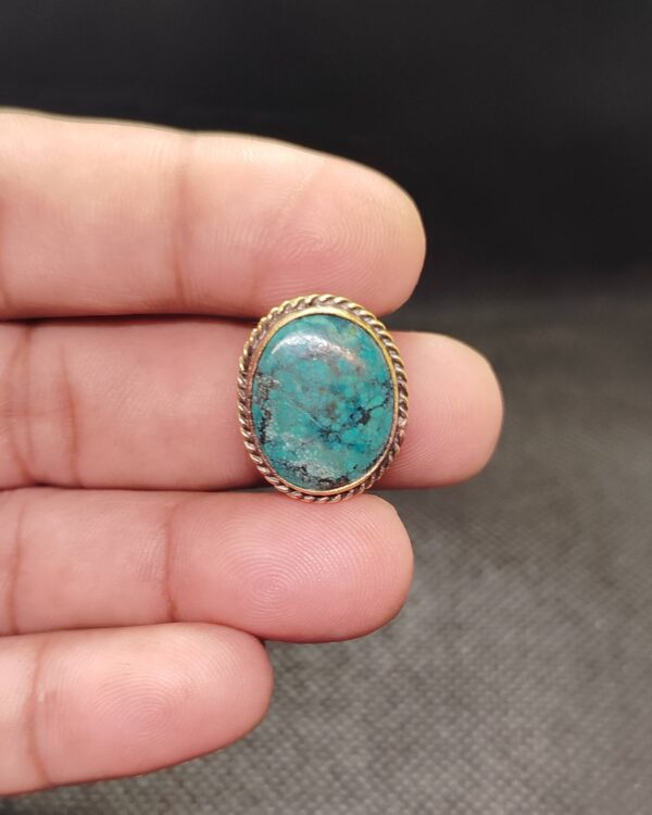 20mm Tibetan Turquoise Grooved Stone