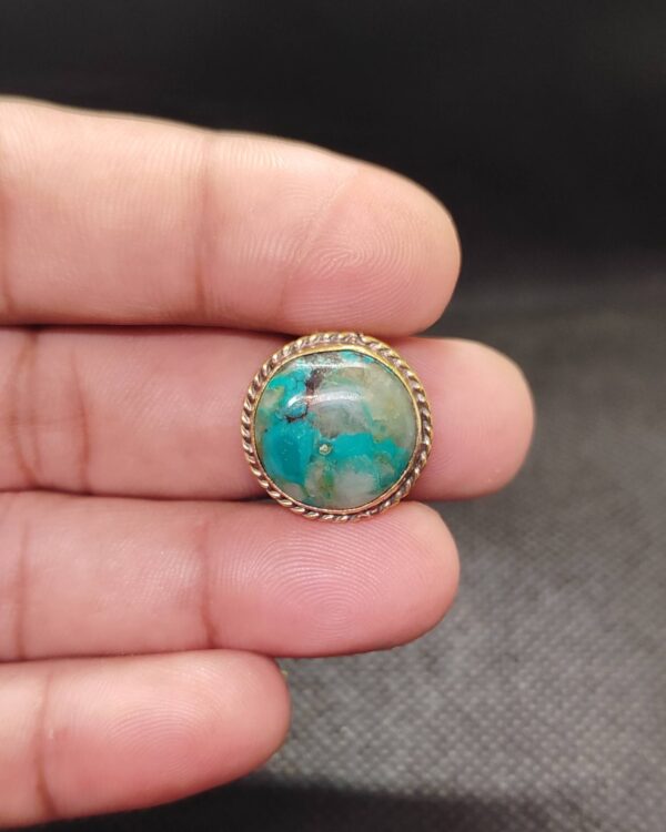 18mm Tibetan Turquoise Grooved Stone