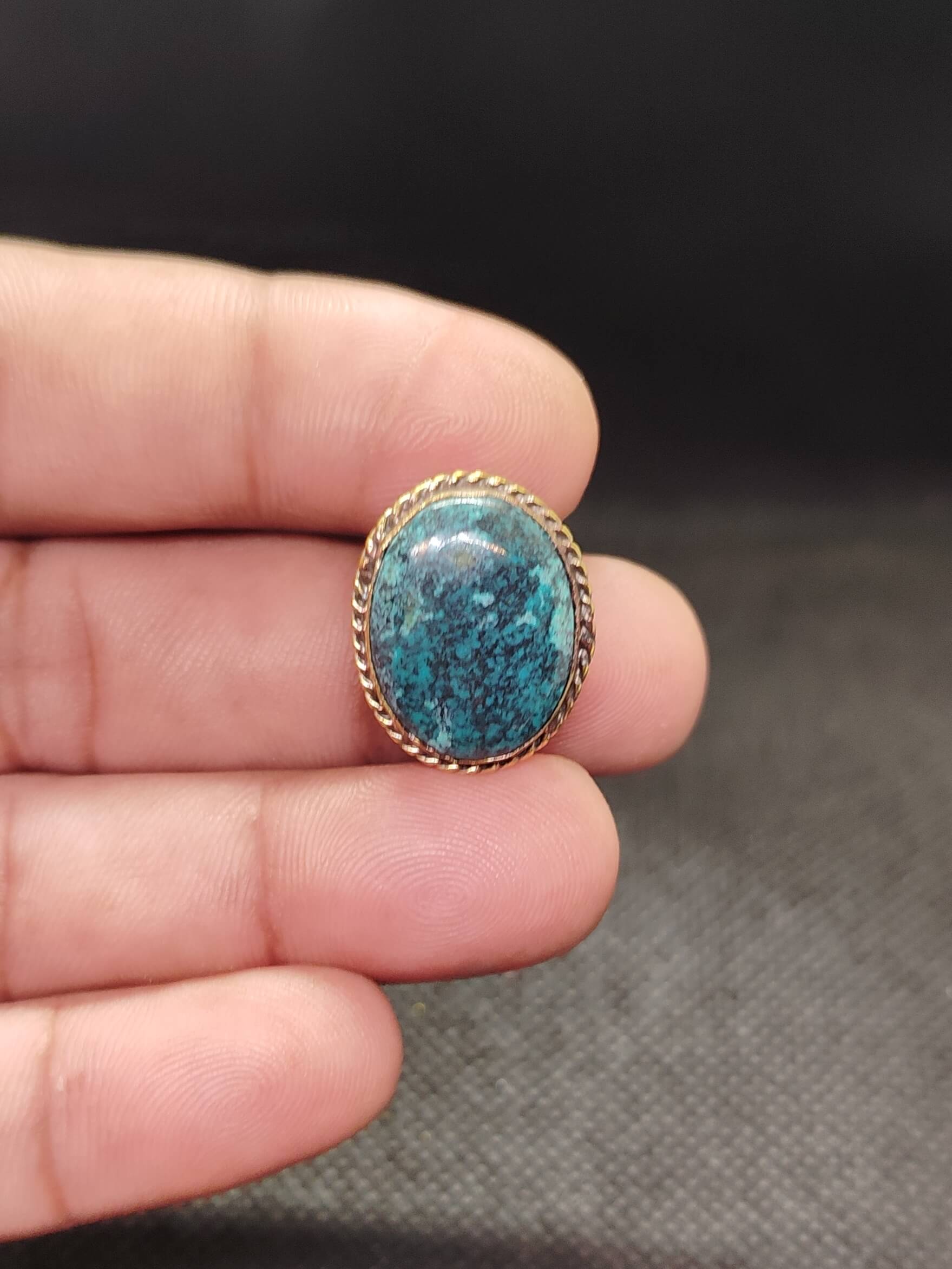 20mm Tibetan Turquoise Grooved Stone