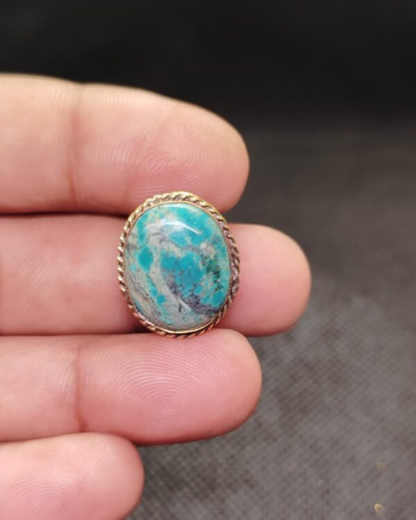 20mm Tibetan Turquoise Grooved Stone