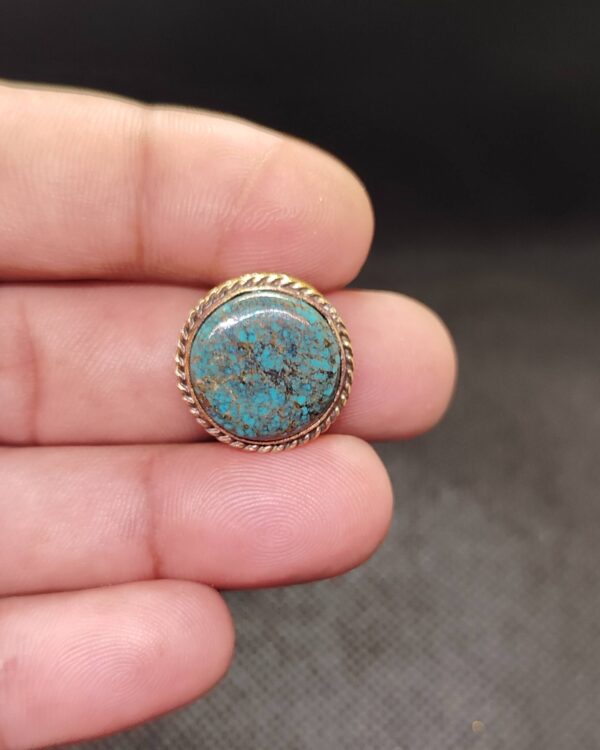 18mm Tibetan Turquoise Grooved Stone