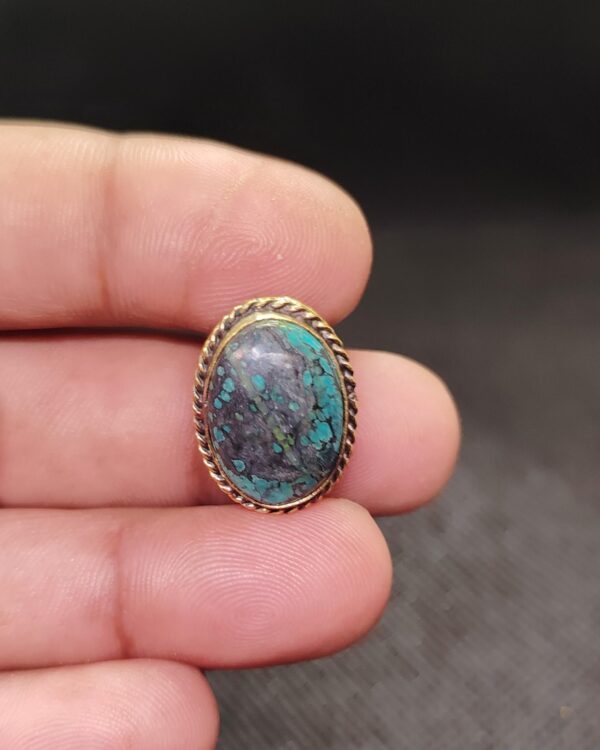 20mm Tibetan Turquoise Grooved Stone