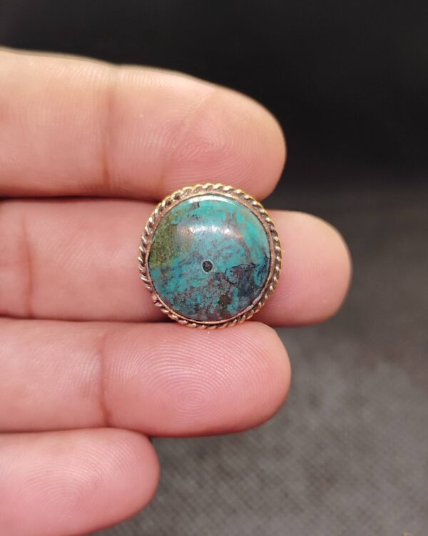 19mm Tibetan Turquoise Grooved Stone