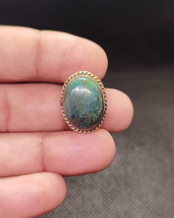 21mm Tibetan Turquoise Grooved Stone