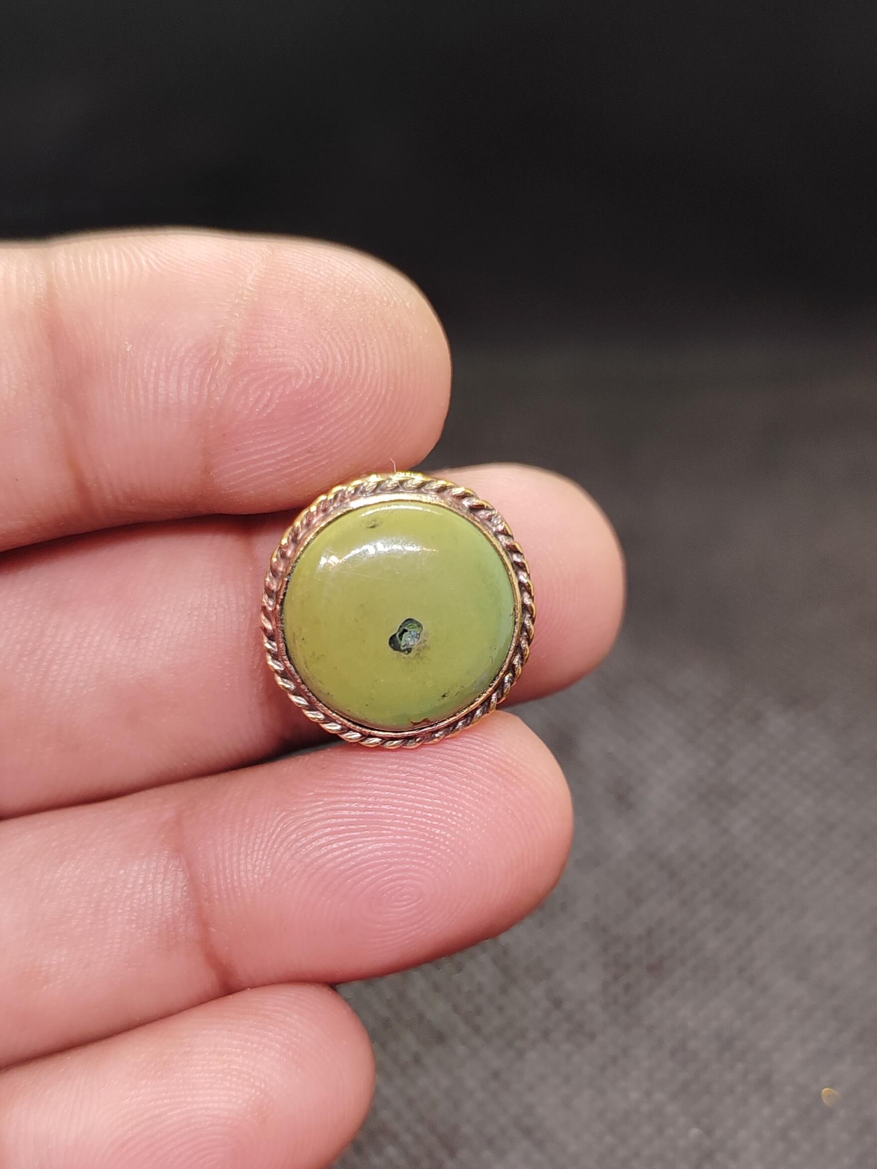 16mm Tibetan Turquoise Grooved Stone - Image 2
