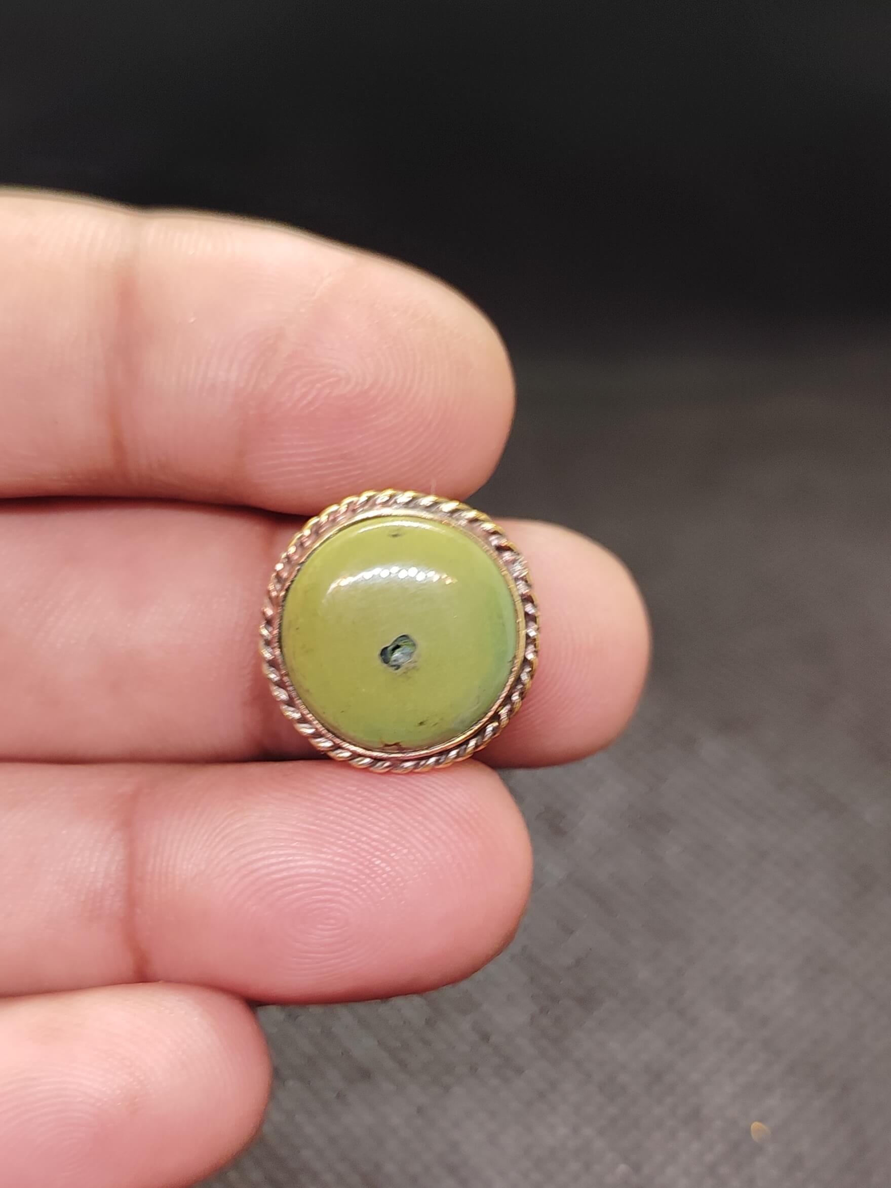 16mm Tibetan Turquoise Grooved Stone
