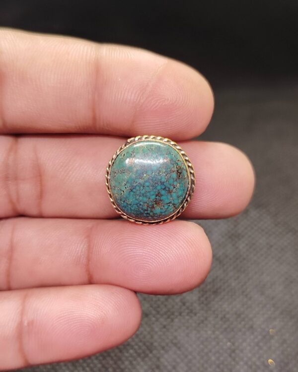 18mm Tibetan Turquoise Grooved Stone