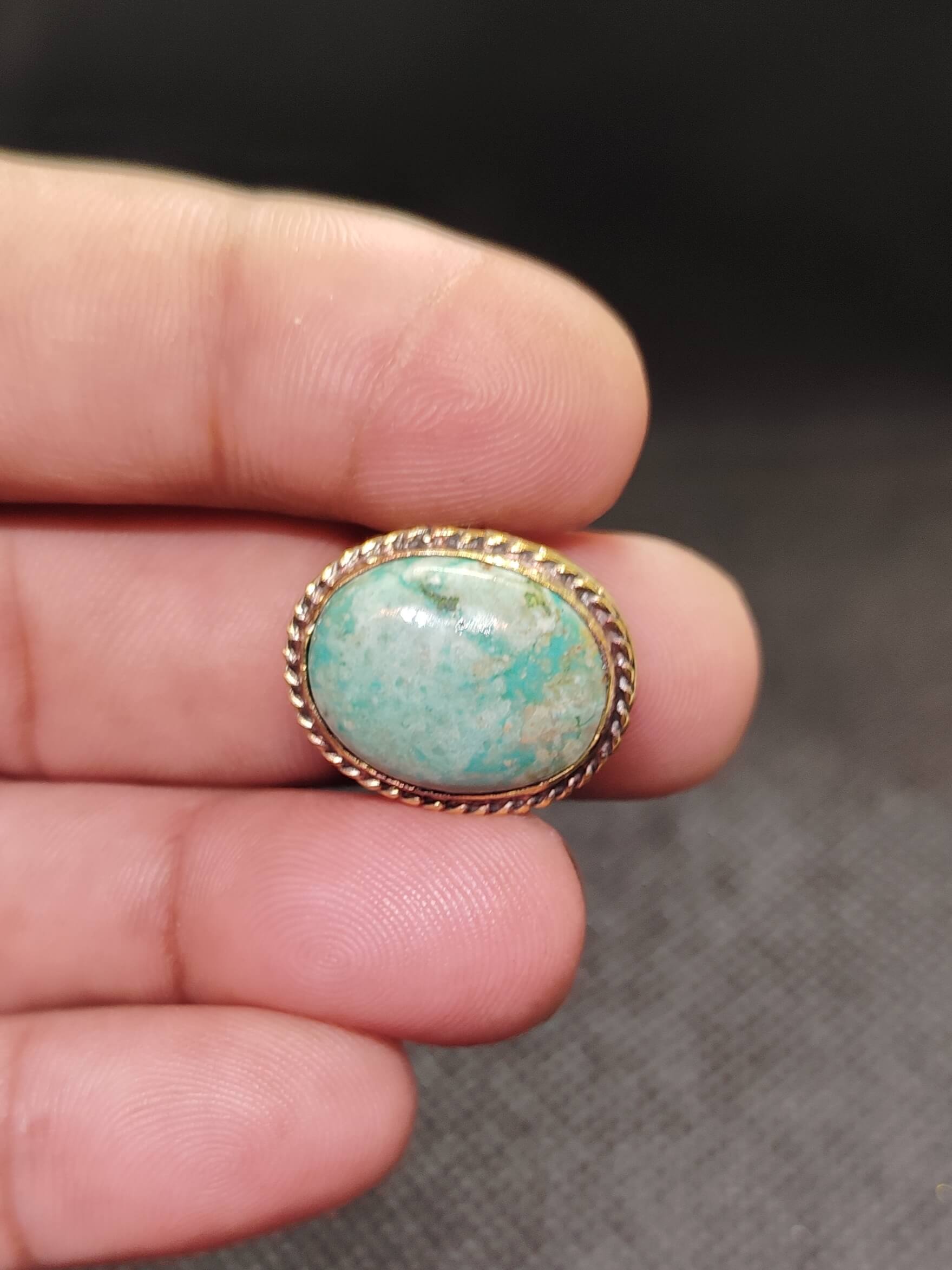 20mm Tibetan Turquoise Grooved Stone - Image 2
