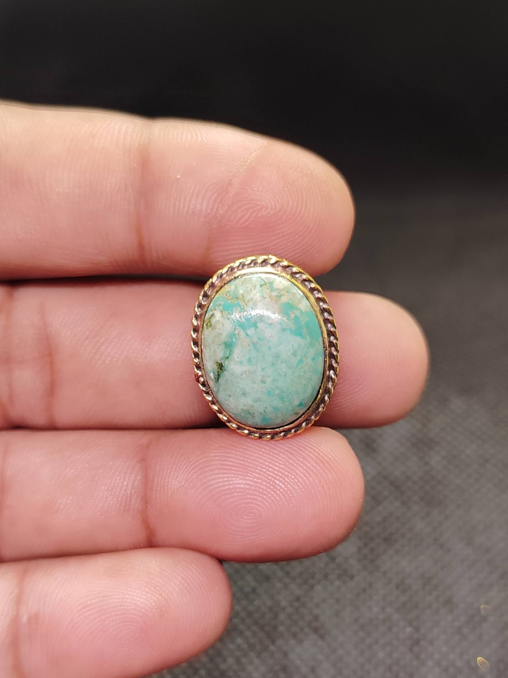 20mm Tibetan Turquoise Grooved Stone